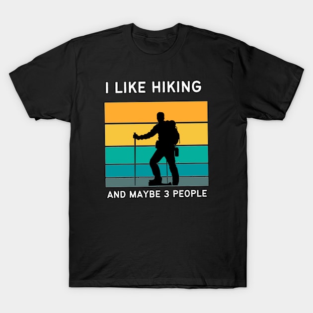 I Like Hiking And Maybe 3 People T-Shirt by medd.art